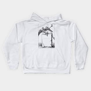 skeleton waiting Kids Hoodie